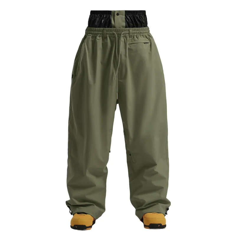 Gsou Snow 2025, unisex loszittende cargo-skibroek - waterdichte winddichte snowboardbroek voor heren en dames wintersneeuwuitrusting