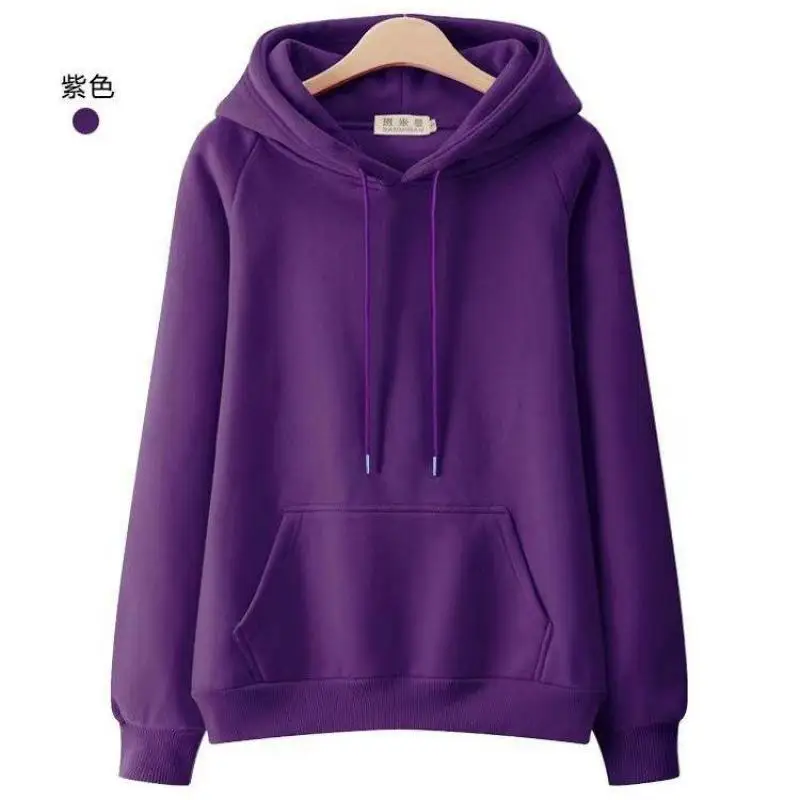 100 Cotton Double Layer Hat Raglan Sleeve Hoodies Sweatshirt Women New Solid Color Pullover Loose Spring Autumn Hooded Jacket