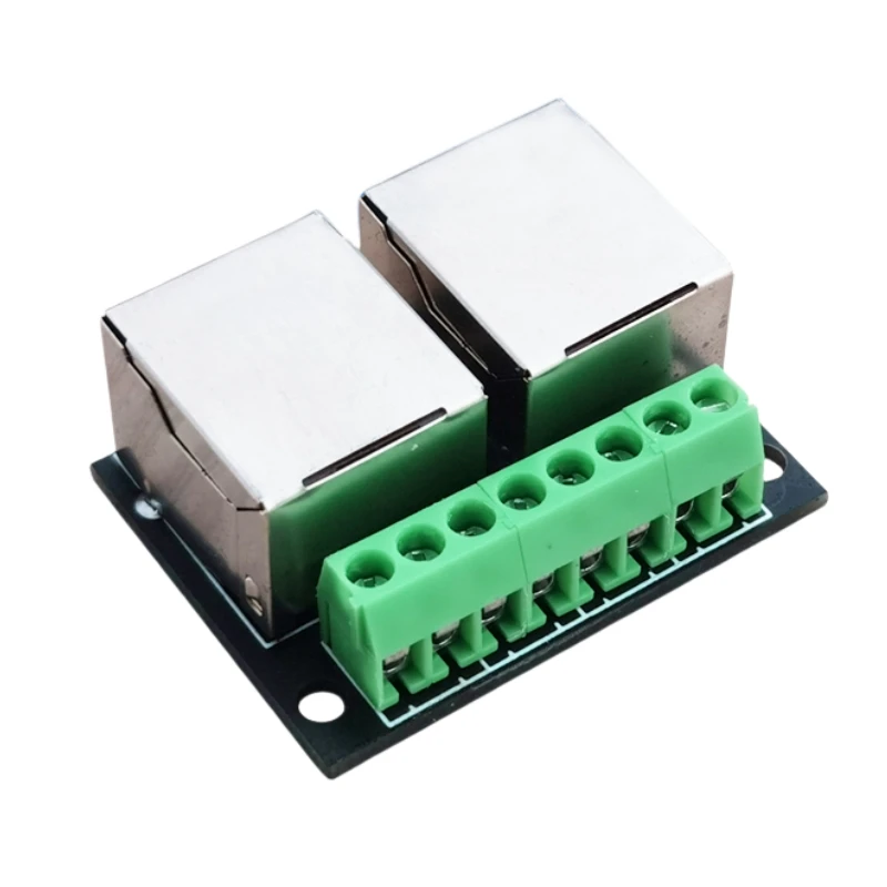 Placa adaptadora fêmea dupla RJ45 A placa adaptadora de rede RJ45 gira o terminal de 3,5 passos para o adaptador de rede 8P