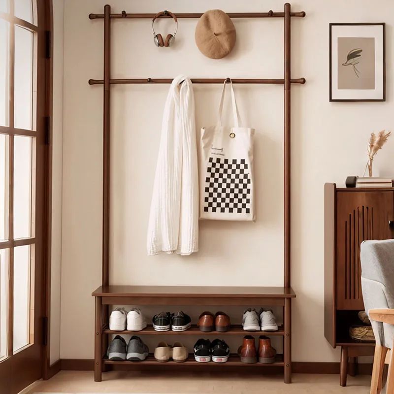 Shoe Wooden Coat Racks Standing Storage Indoor Living Room Hallway Garment Coat Racks Hanging Display Perchero Trendy Furniture