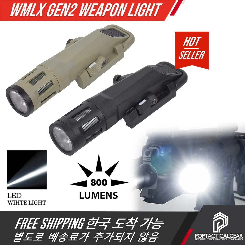 SOTAC-linterna táctica de WMLx-Gen2, luz de arma de caza de 800 lúmenes para riel Picatinny AR15