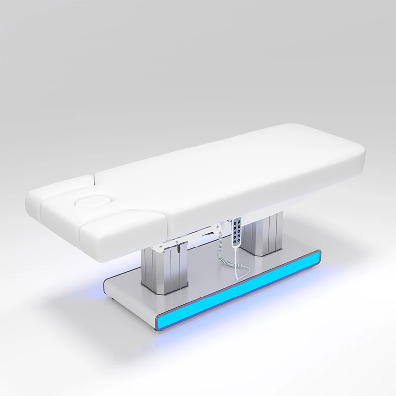 سرير جينتشنغ الفاخر الاحترافي معدات صالون الوجه الخشبية الحديثة 3 سرير التدليك التايلاندي الكهربائي القابل للتعديل للرموش
