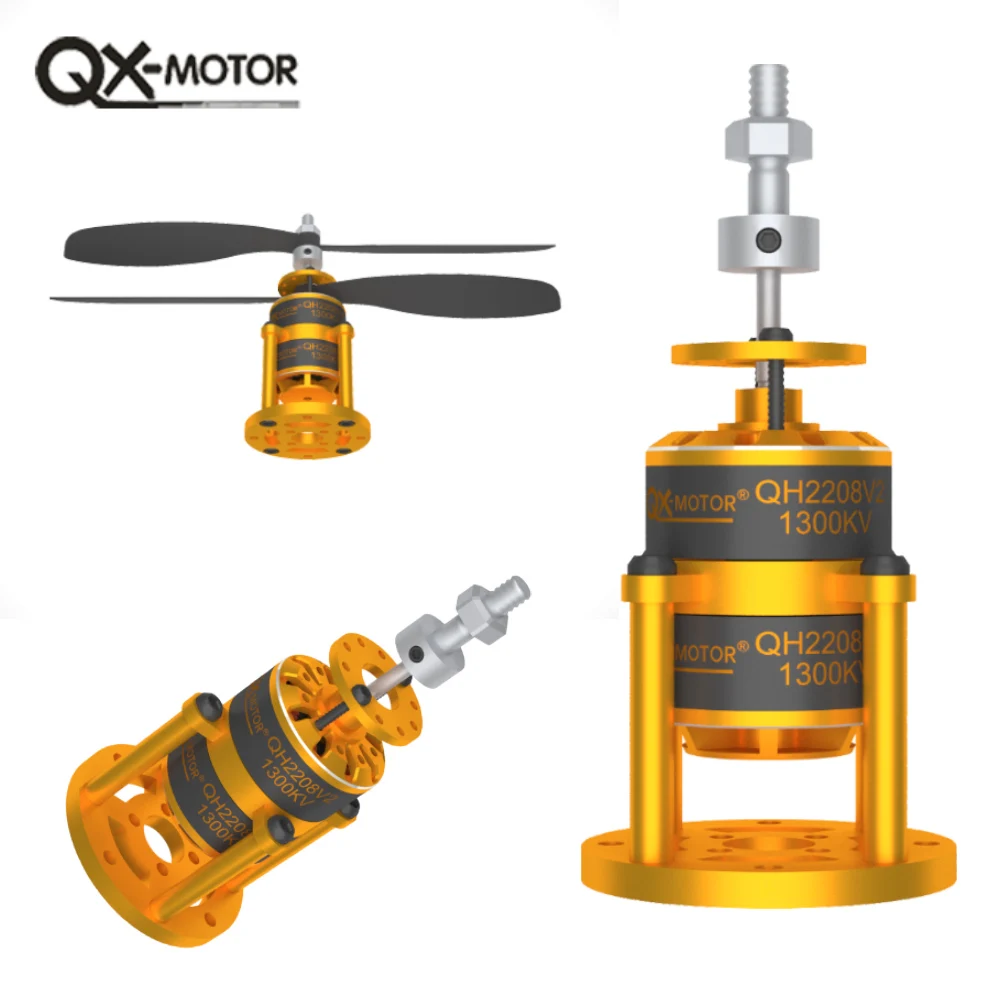 

QX-MOTOR QH2208-V2 1300kv coaxial dual propeller brushless motor, paired with 8045 9047 propeller, suitable for toy accessories