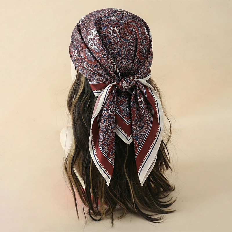 

70*70cm Square Silk Scarves Women Hijab Shawls Abaya Women Veil Islamic Turban Femme Head Scarf Foulard Bandana Beach Pareo 2026