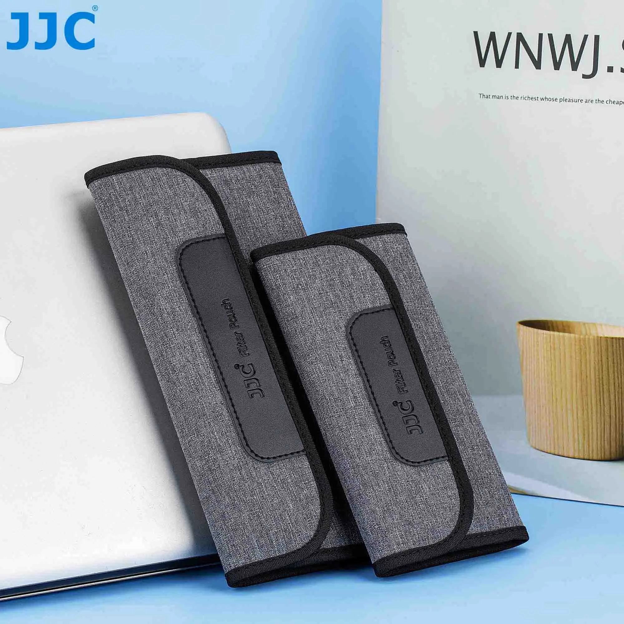 JJC 4 Slots Camera Lens Filter Bag Wallet Durable Polyester UV ND CPL Filter Pouch 49mm 52mm 55mm 58mm 62mm 67mm 72mm 77mm 82mm