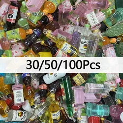 30/50/100pcs 2-4cm Miniature Drink Bottle Resin Charms Bulk Wholesale Beverage Bar Earring Necklace Keychain Pendant Jewelry DIY