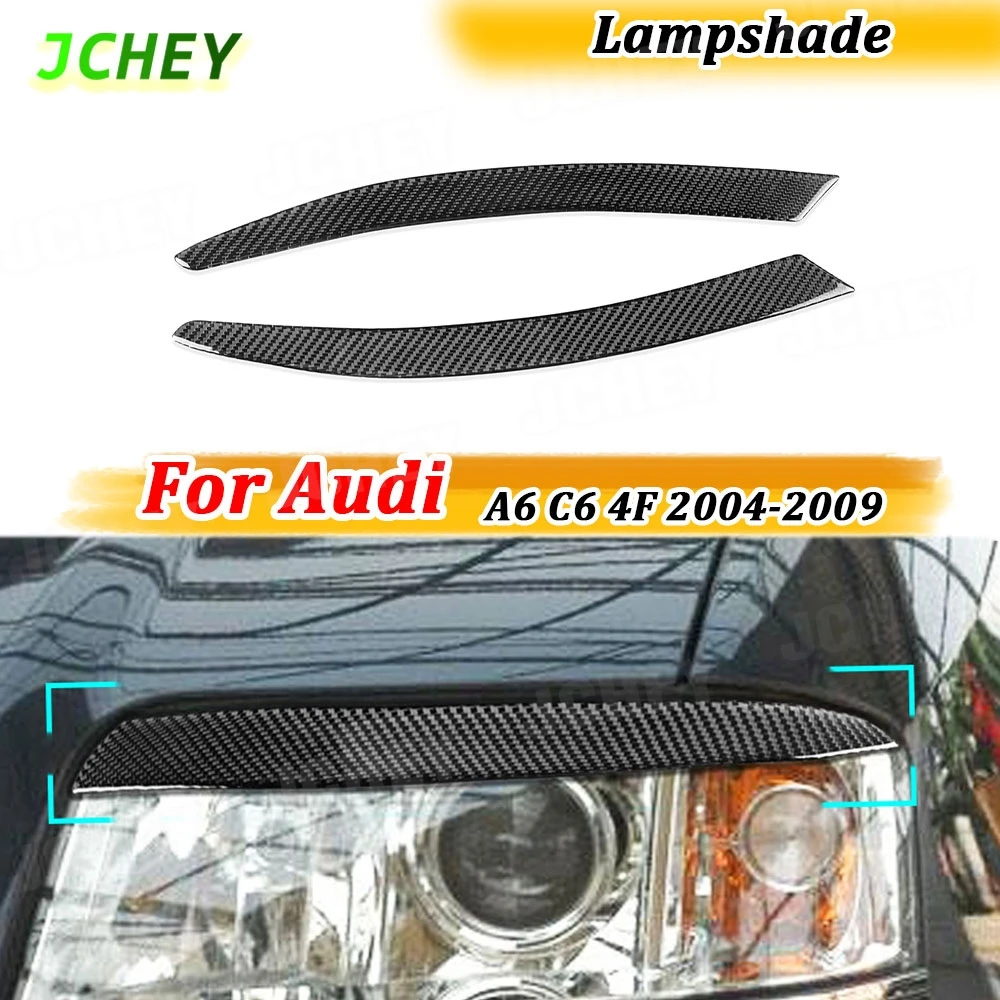 

JCHEY для Audi A6 C6 4F 2004-2009 передний бампер автомобиля из углеродного волокна, противотуманная фара, накладки для век, бровей, Стайлинг автомобиля