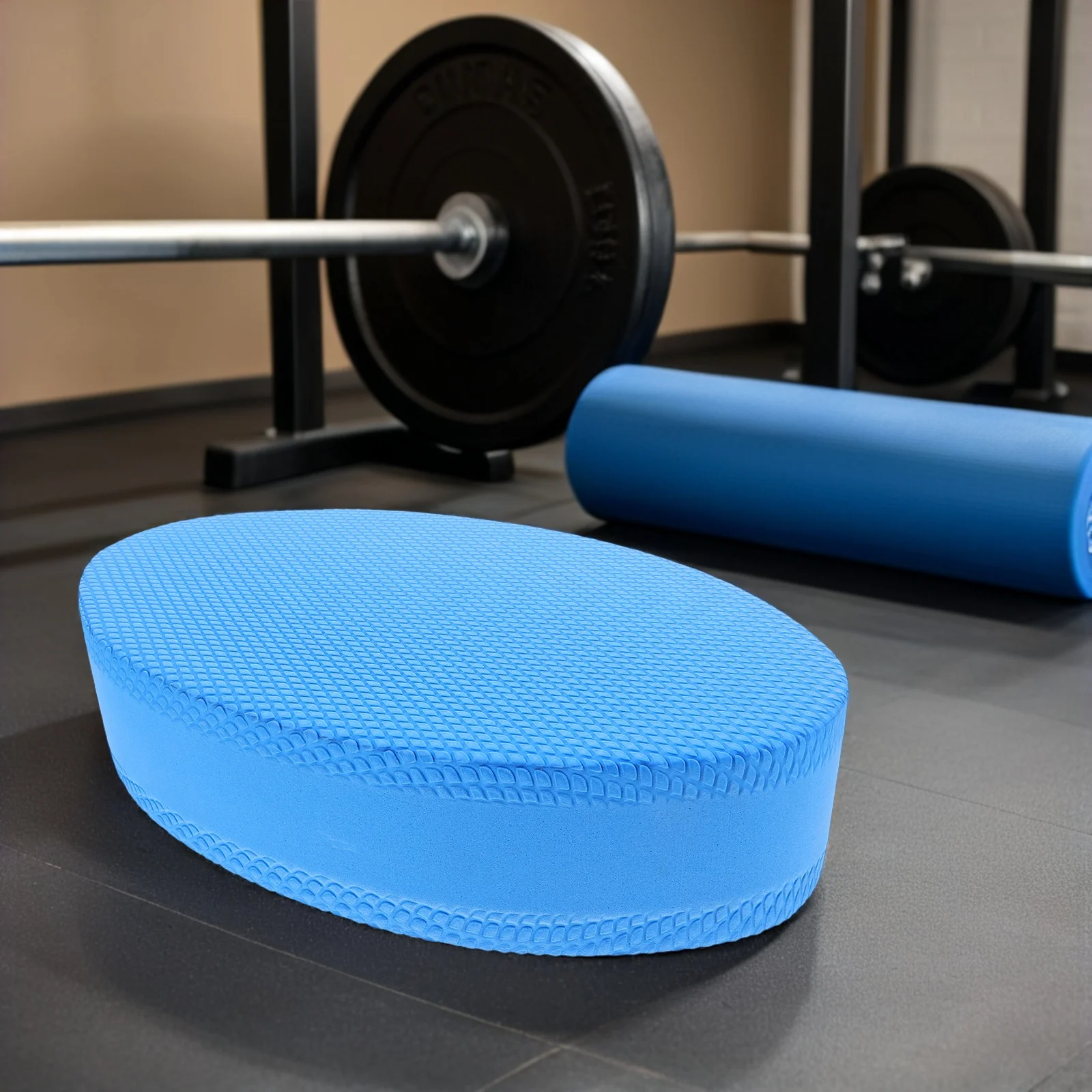 Синяя балансировочная подушка из ТПЭ, нескользящая овальная стабильность, диск для тренировки сердечника, физическая реабилитация, упражнения для йоги, балансировочная подушка 28x17x6 см