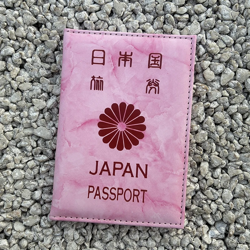 

Japanese Passport Cover with National Emblem Print Marble Passport Holder Travel Accessories Passports Protective