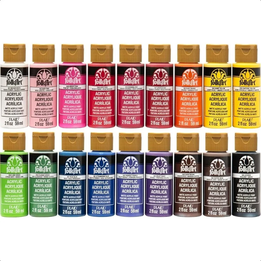 

FolkArt Acrylic Paint Set 2Ounce PROMOFAI Colors I (18 Colors)