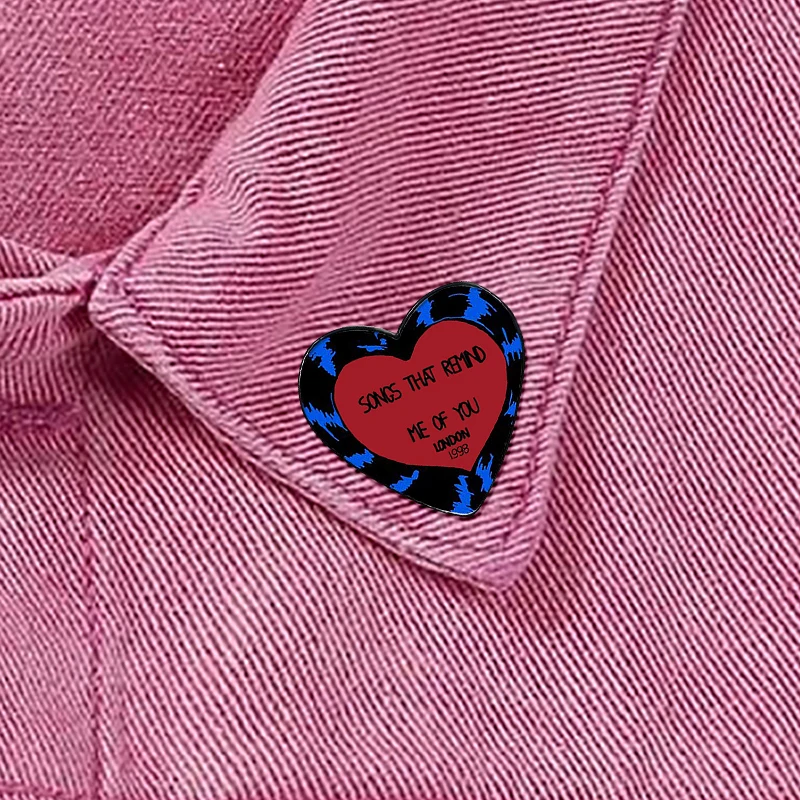 heartbreak record pin Funny Brooches Shirt Lapel Cute Badge Cartoon Jewelry Gift for Lover Girl Friends