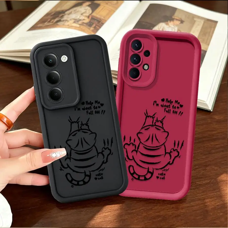 Tabby Cat Funny Cat Phone Cover Case for Samsung Galaxy A16 A25 A14 A22 A12 A07 A11 A21s A13 A30 A15 A24 A06 A36 A05A73 A50 A52