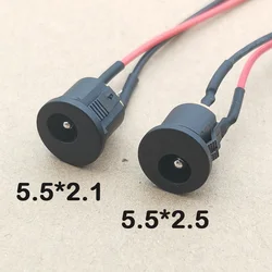 5.5 x 2.1mm 5.5*2.5mm Convenient Snap Type DC Power Jack Socket Female Panel Mount Connector Port 5.5*2.1/2.5mm