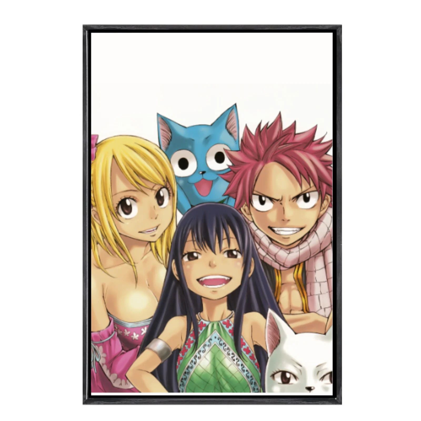 

Японская манга, многоразмерный холст, постер в двойной рамке, настенное искусство, сказочный хвост, домашний декор для гостиной, спальни