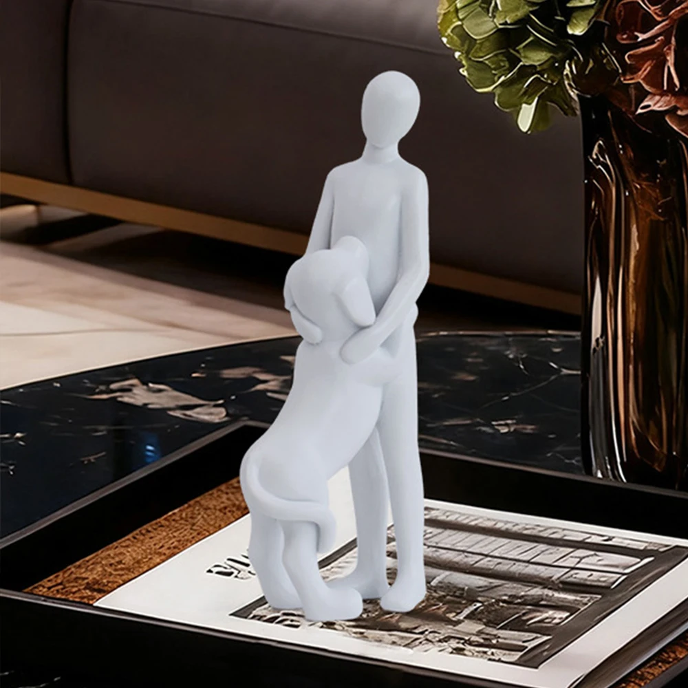 

Human-Dog Family Set Decorations Dog Sculptures Ornaments for Dog Lovers Decorative Crafts for Living Room Study and Bedroom