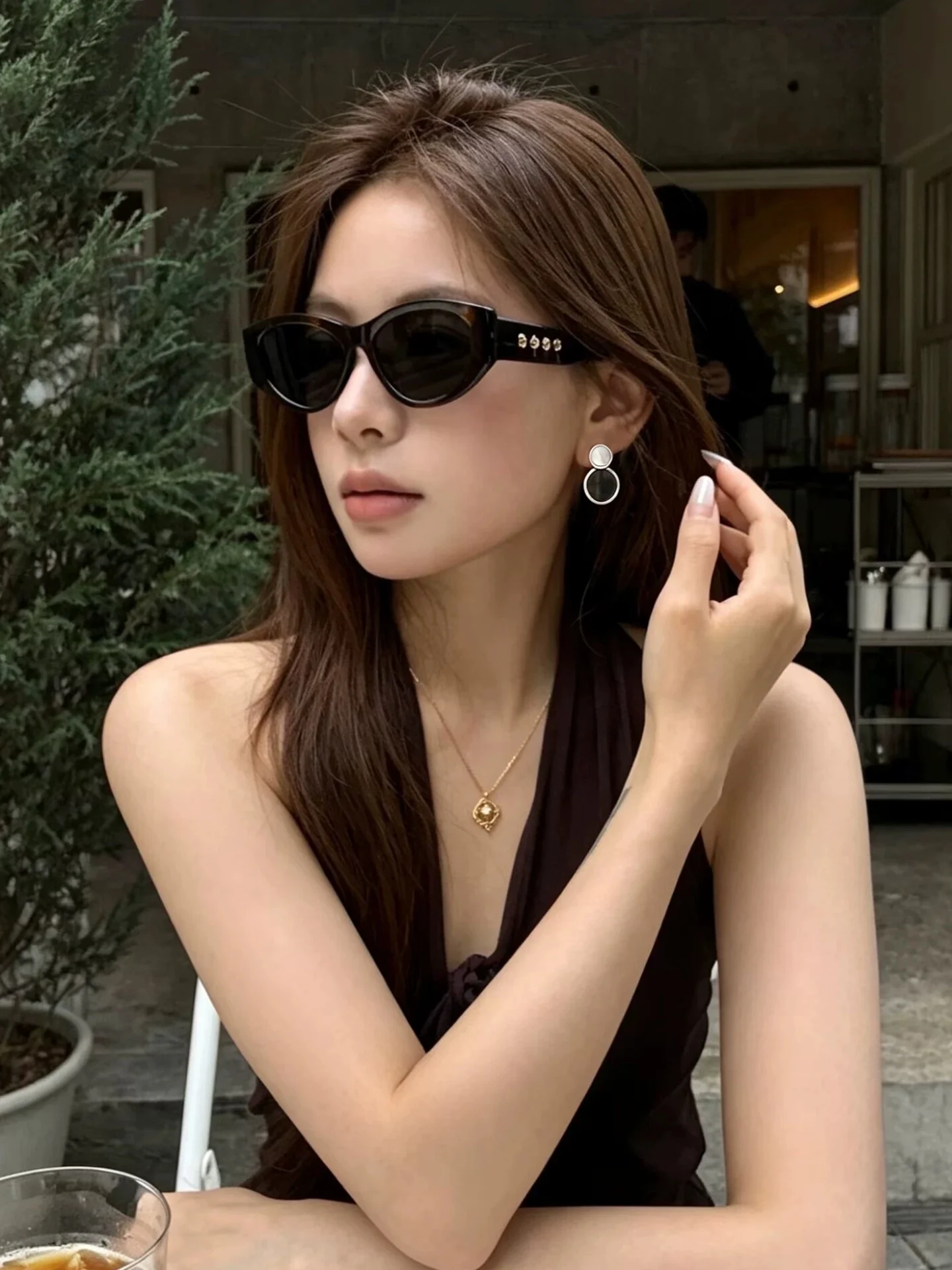 S925 Silver Needle Black & White Contrast Circle Earrings Natural Shell Hoop Earrings for Women Exquisite Elegant Jewelry Gift