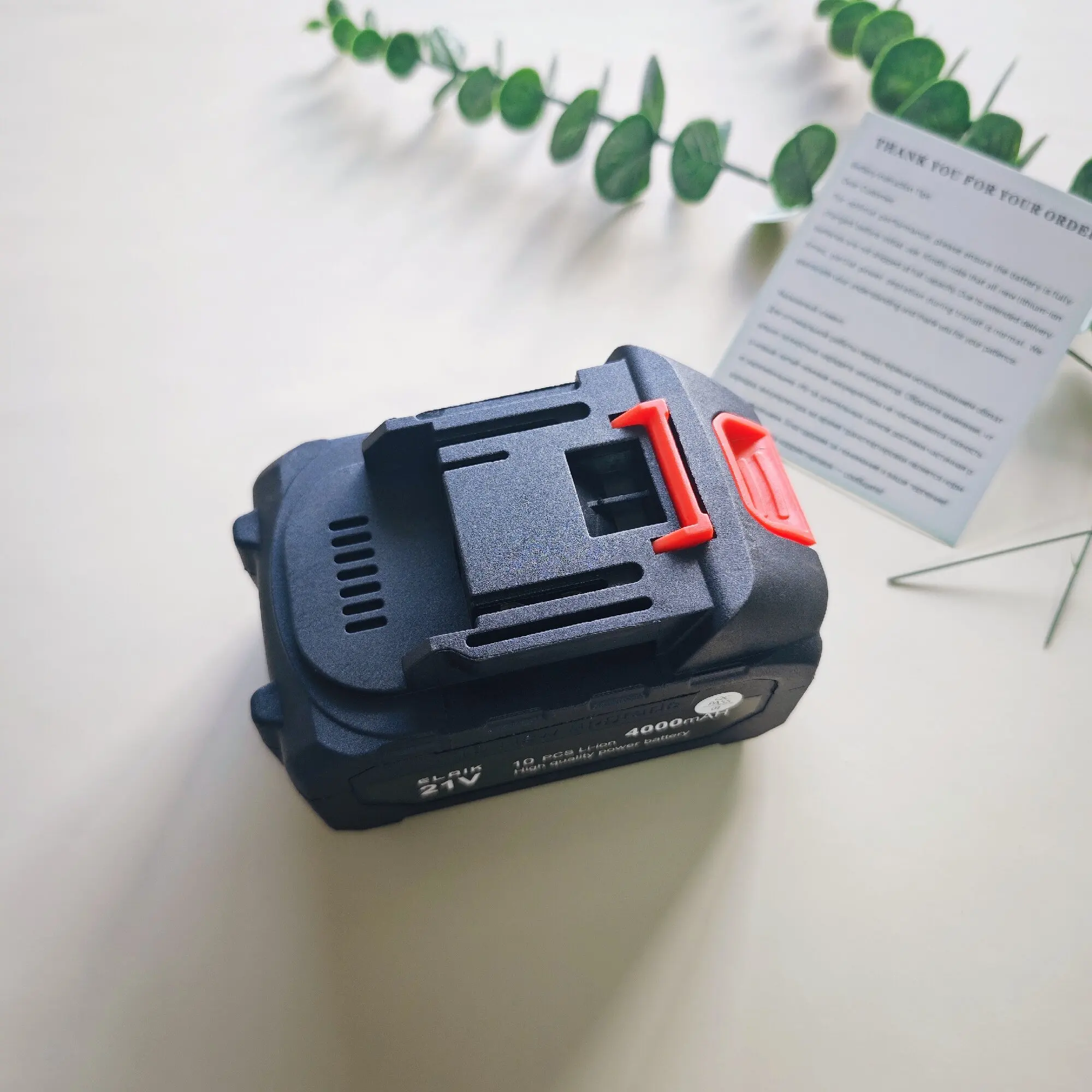 21V 4000mAh Lithium-Ion Rechargeable Power Tool Replacement Battery for Home Improvement Tools