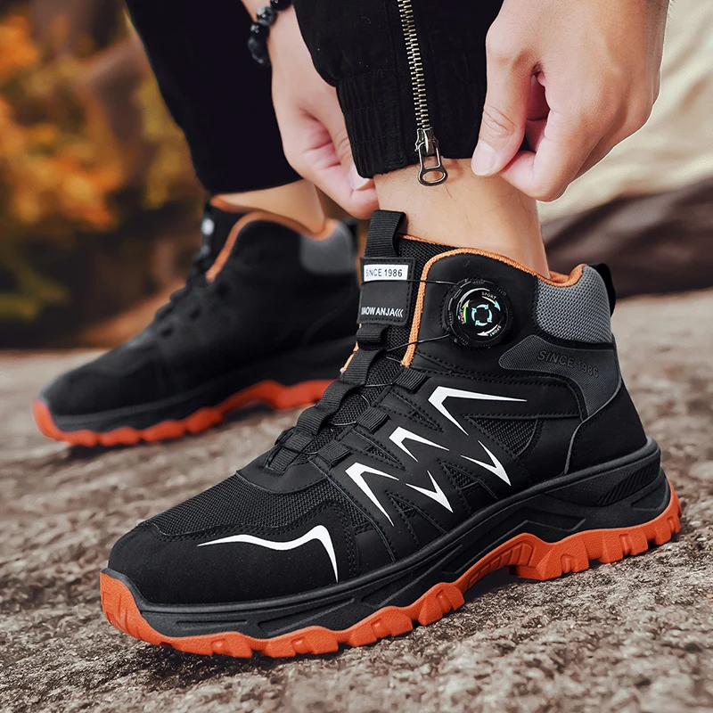 Sepatu Bot Pengendara Sepeda Motor Hitam Modis Sepatu Bot Platform Desain Kenop Pria Sepatu Bot Pria Sepatu Bot Sepeda Motor Pria Nyaman dan Bernapas