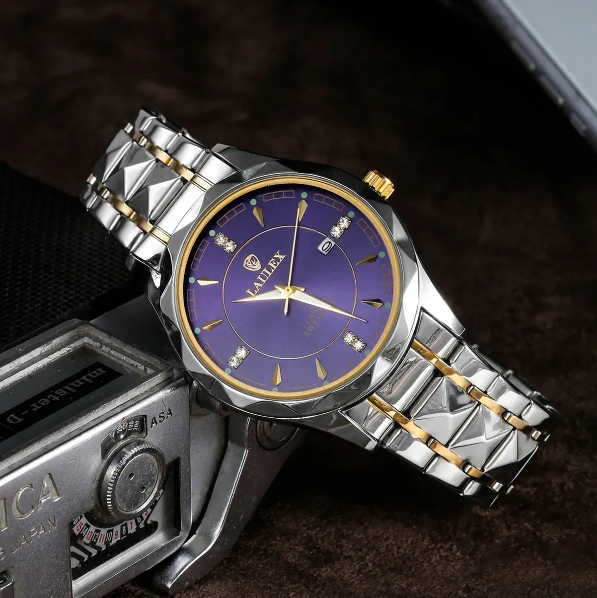 2024 LAULEX Stainless Steel Luxury Top Brand Series Fashion Business Sports Fully Automatic Quartz Movement with Quartz Watch