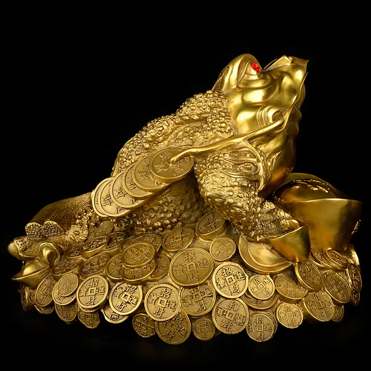 home Lobby company Shop business efficacious  talisman Money Drawing bring wealth GOOD Lucky JIN CHAN FENG SHUI brass statue