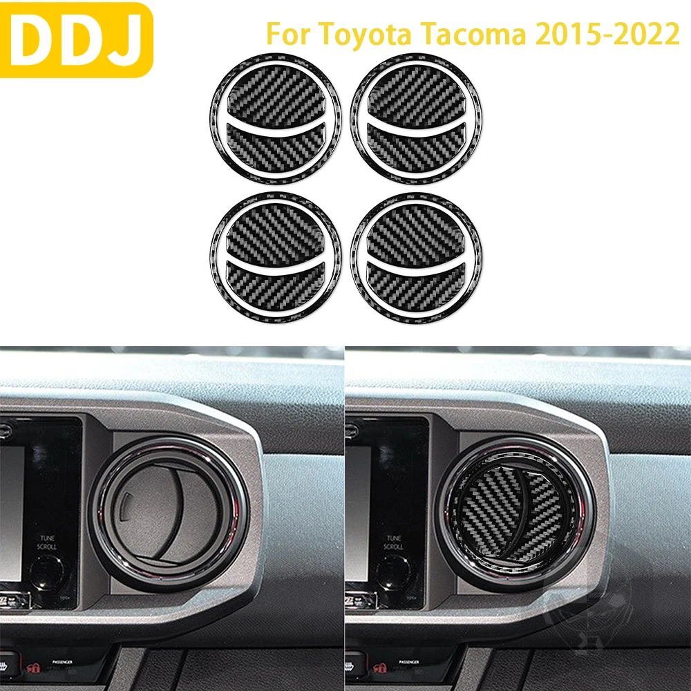 

For Toyota Tacoma 2015-2022 Accessories Carbon Fiber Interior Car Central Control Air Outlet Trim Sticker Decoration