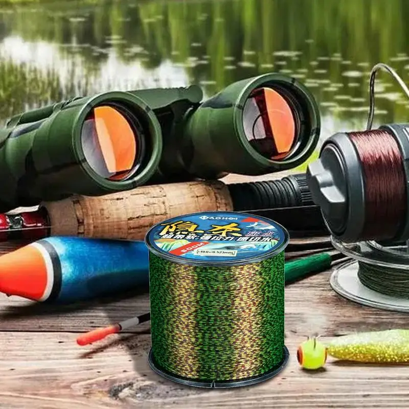 Monofilament Fishing Thread Abrasion Resistant Camouflage Fishing Cable Fast Sinking 500-Meter Nylon Thread For Craft Projects