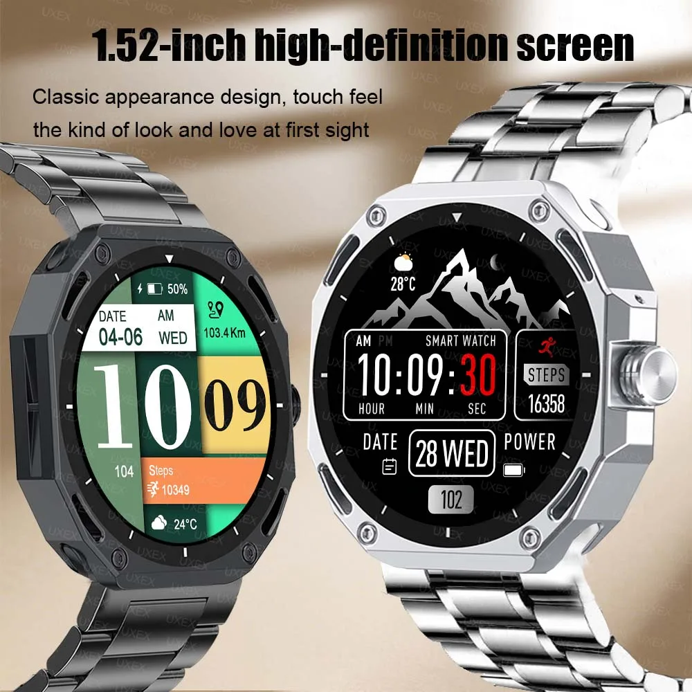 Homens de negócios smartwatch relógio 1.53 hd sempre na exibição bluetooth chamada foto personalizada 3d ui feminino presente natal relógios ao ar livre