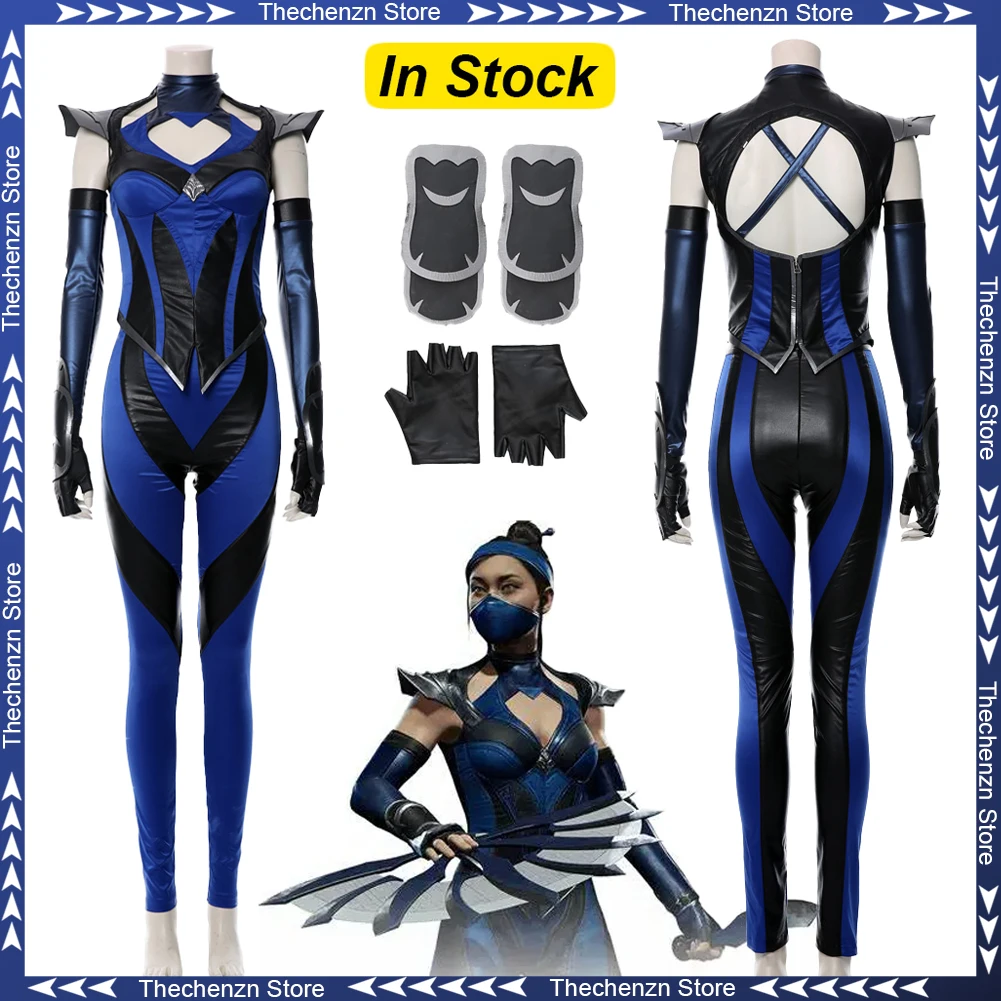 

MK11 Kitana Cosplay Fantasy Battle Outfits Game Mortal Kombat Disguise Costume Mask Women Halloween Roleplay Fantasia Clothes
