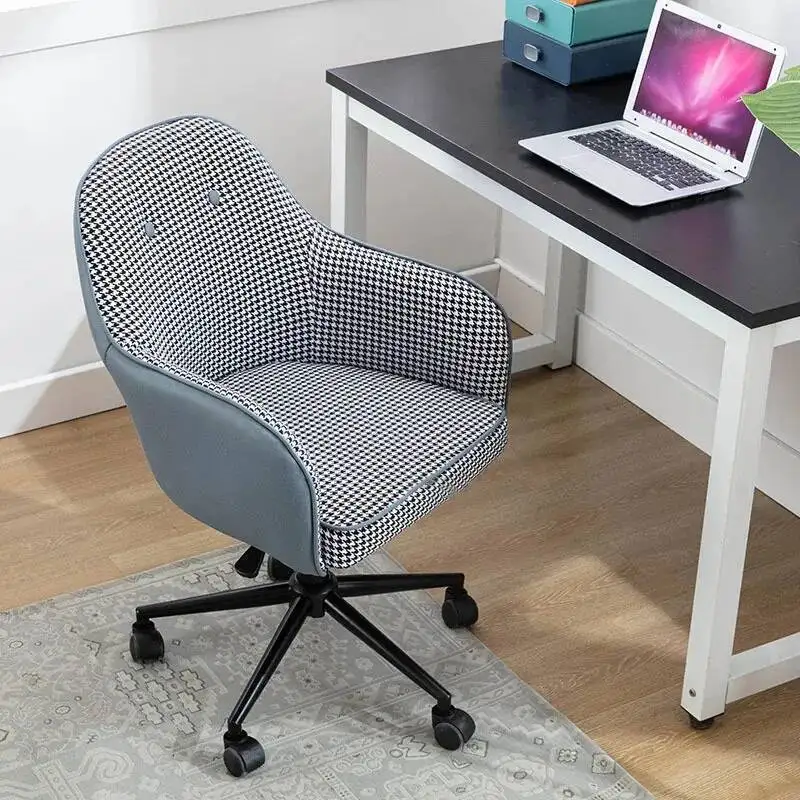 

Office Office Modern Chairs Houndstooth Furniture Fabric Home Study Comfortable Backrest Swivel Chair Ergonomic Computer Chair