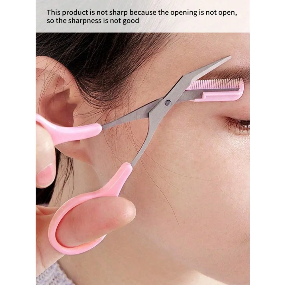 กรรไกรตัดขนคิ้วแบบมีหวี 1 ชิ้น สำหรับทุกเพศ - เครื่องมือตัดแต่งทรงอย่างแม่นยำสำหรับผู้ชายและผู้หญิง กำจัดขนบนใบหน้า อุปกรณ์เสริมความงามพร้อมเป็นของขวัญ