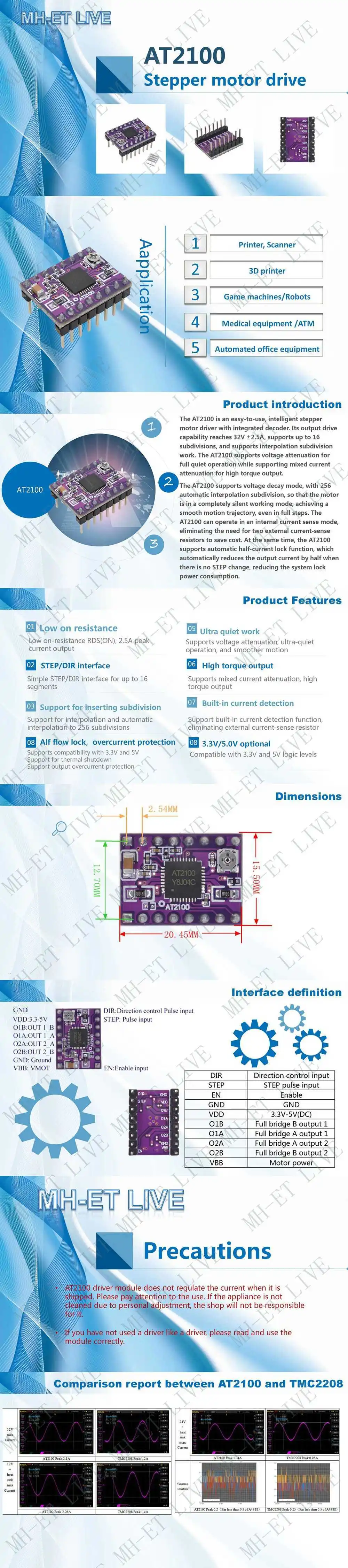 1/3PCS 3D-Drucker-Teile StepStick A4988 DRV8825 Schrittmotortreiber mit Kühlkörperträger Reprap RAMPS 1.4 – Detail 6