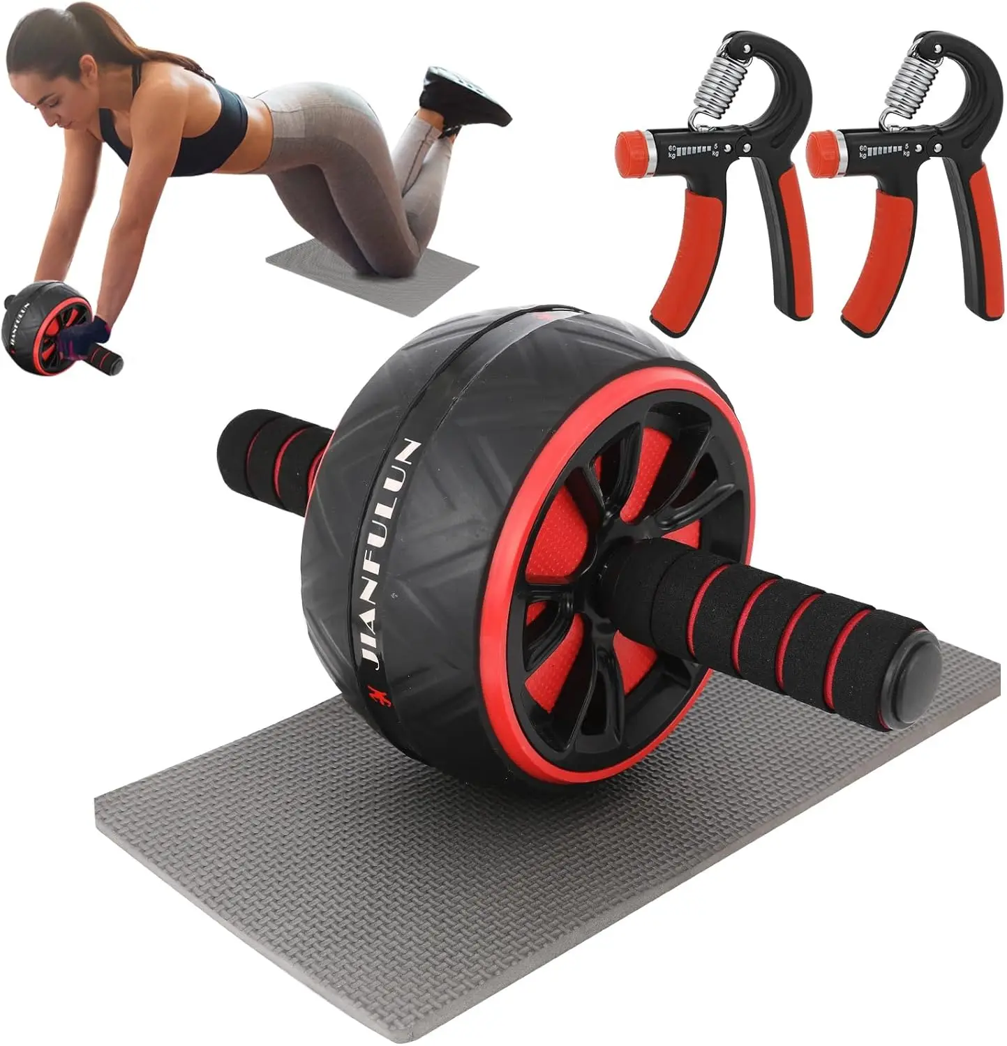 Ab Roller Wheel Ab Workout Equipment for Abdominal Core Strength Training Home Gym Fitness Exercise Wheels for Women Men with 2