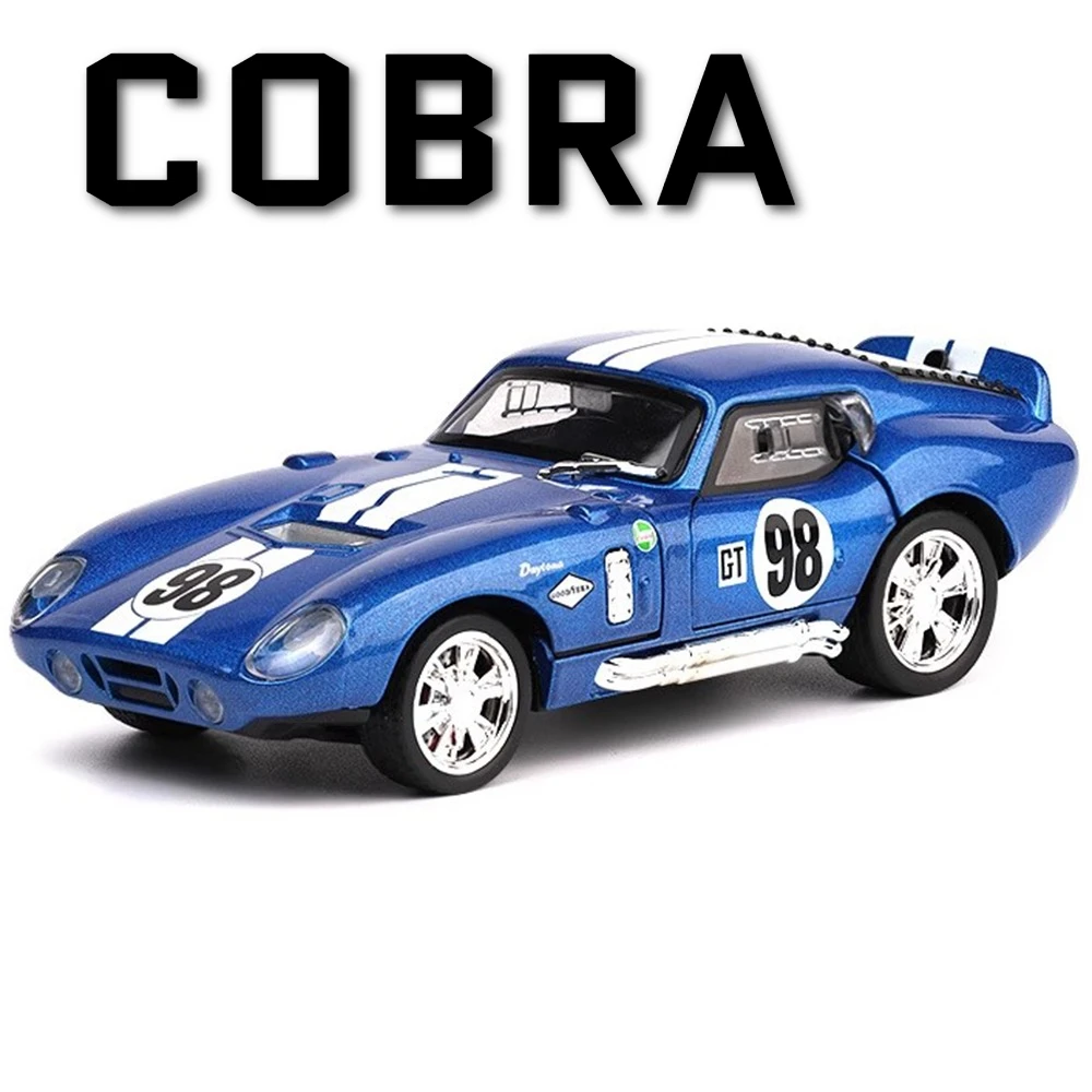 Escala 1:32 shelby cobra huayra bc modelo de carro esportivo brinquedo requintado interior música luz puxar para trás modelos metal diecast brinquedos
