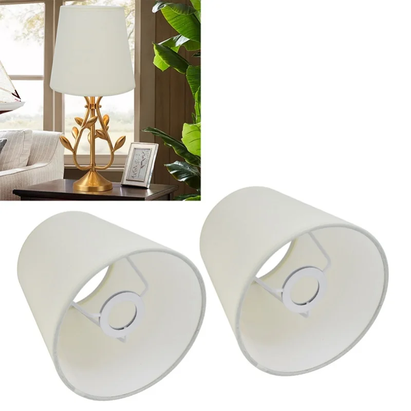 

2 шт. абажур для внутренней лампы в европейском стиле тканевый абажур для E14 люстра настольная лампа торшерPX17 бежевый