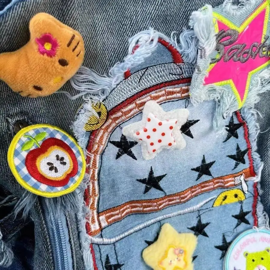 Sanrio Helllo Kitty Y2k gwiazda plecaki koreański Trend dżinsowe torby na ramię dziewczyna kreskówka luksusowy tornister kobiety Vintage modne torby