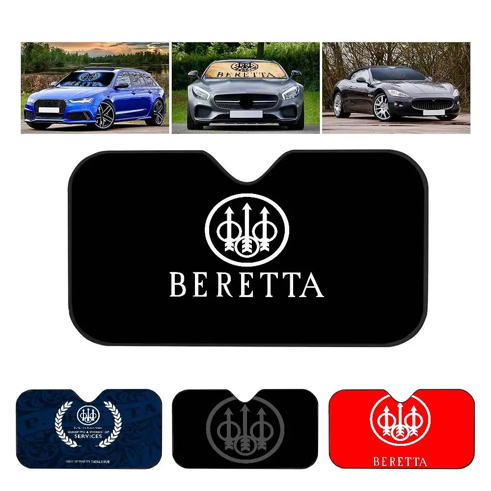 

G-Gun BerettaS LOGO Sunshade Windscreen 3D Film Plaid Gift Novelty Car Front Window Visor 70x130cm Sun Visor Solar Protect