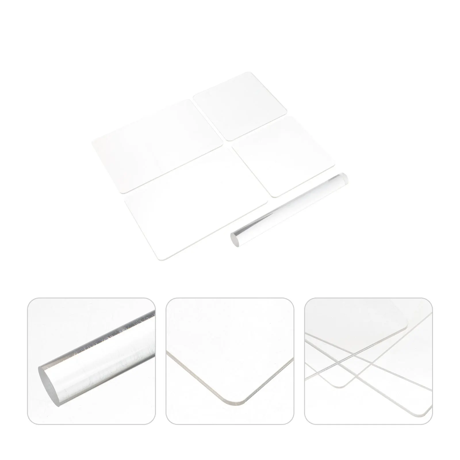 

1Set Clay Pressing Plate Acrylic Durable Clay Sculpture Lightweight Pottery Rolling Rod DIY Polymer Tools Pottery Acrylic Sheet