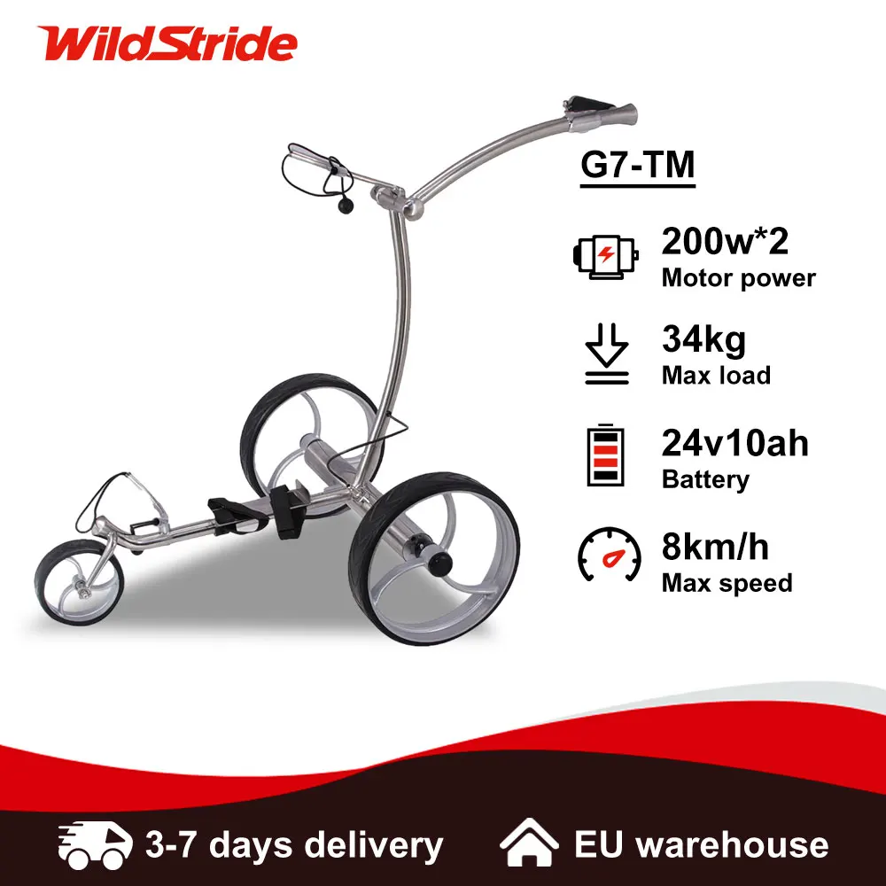 Voiturette de golf électrique Wildstride, batterie 24V/10AH, autonomie 20KM, vitesse 8KM/H, moteur 200W, charge maximale 34KG, chariot de golf électrique G7-TM