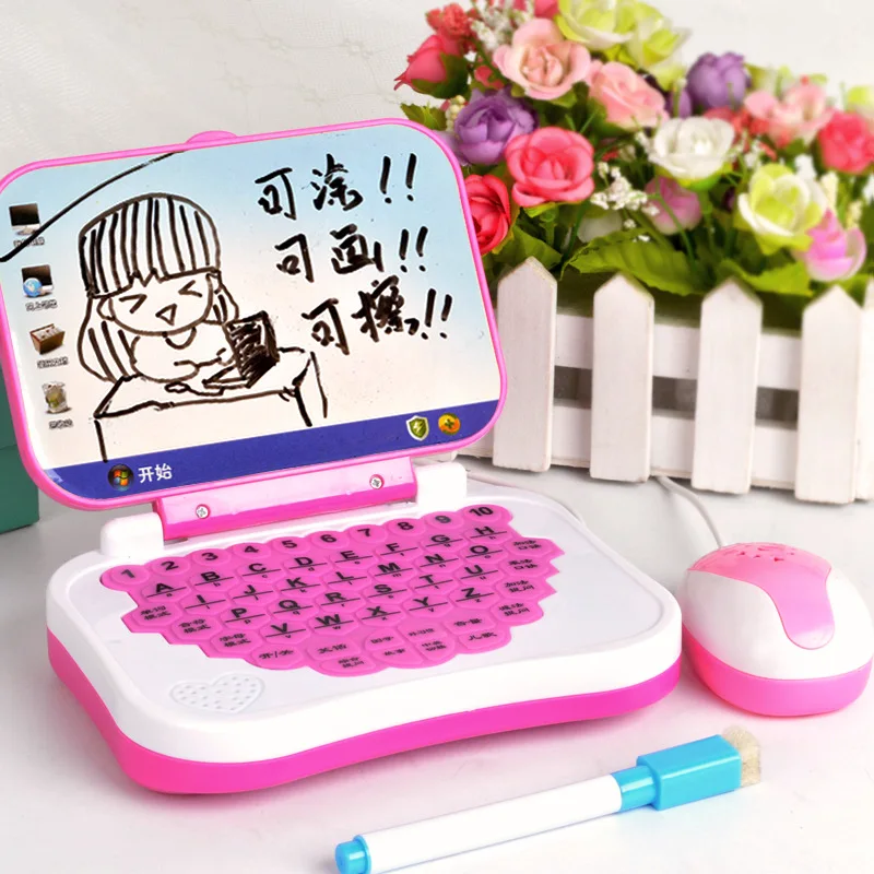 小さなラップトップ学習玩具,バイリンガル,早期学習,消去可能,書き込み可能,多機能,新品