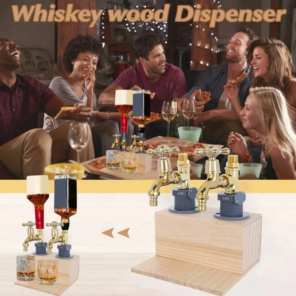 Wood Faucet Shaped Whisky Liquor Dispenser Perfect Wine Alcohol Gifts for Dad Husband Rustic Farmhouse Bar Home Decor image 8