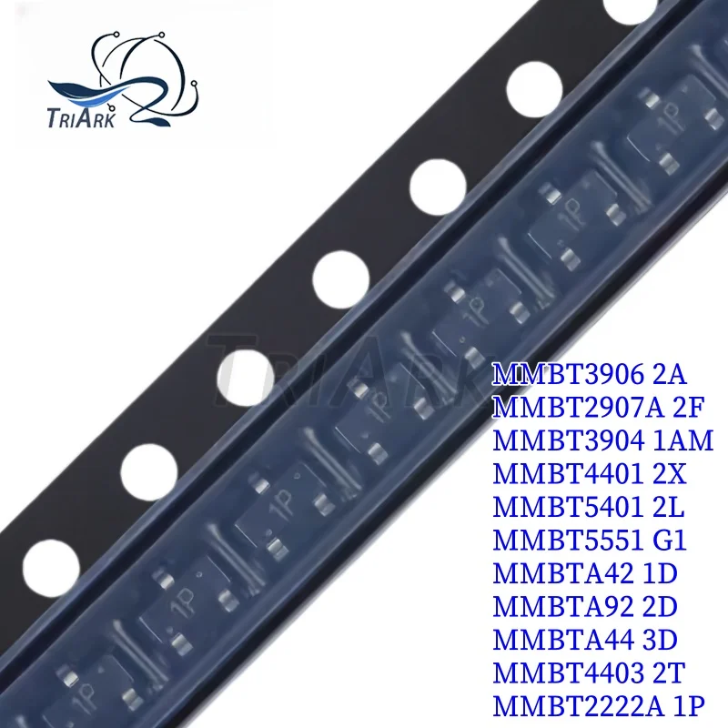 100PCS MMBT2222A MMBT2907A MMBT3904 MMBT3906 MMBT4401 MMBT5401 MMBT5551 MMBTA42 MMBTA92 MMBTA44 MMBT4403 SOT-23 SMD transistor