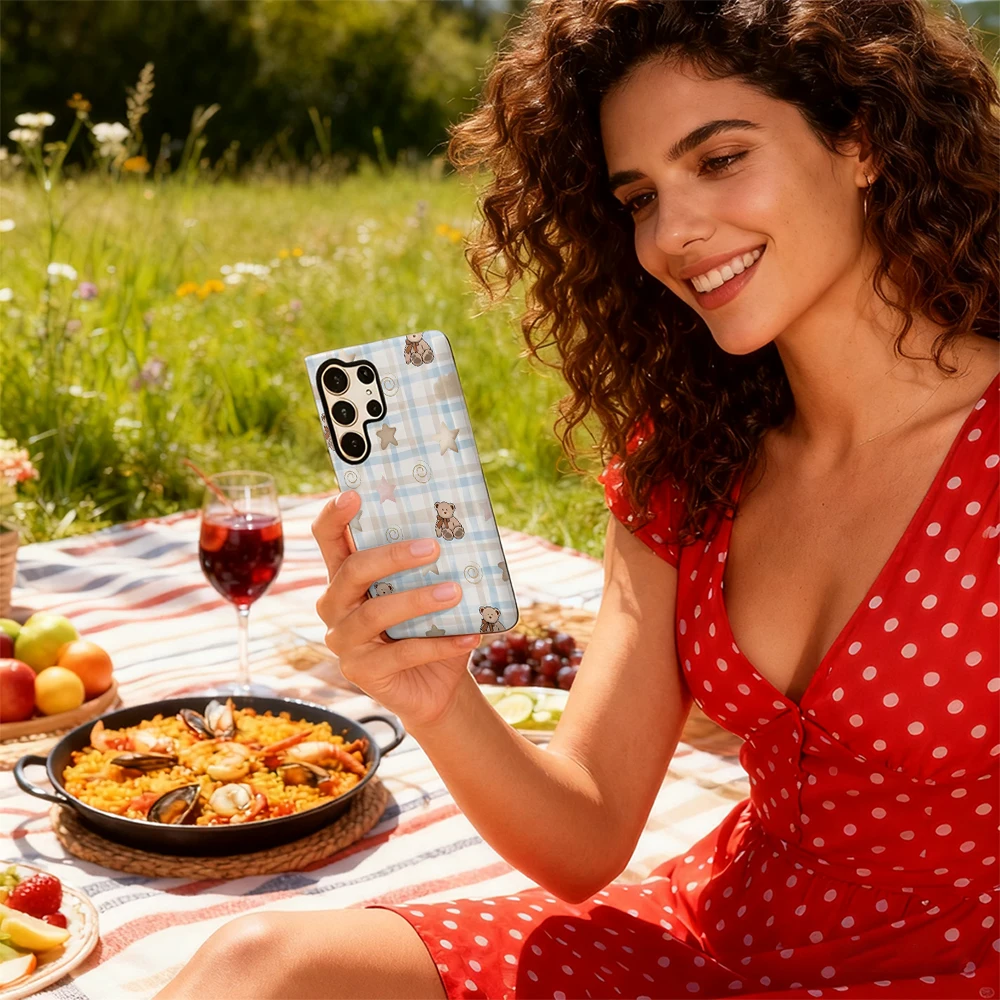 Funda de teléfono Vintage Floral y pájaro amarillo para Samsung Galaxy S25 Ultra S24 S23 Ultra Plus, funda trasera de doble capa a prueba de golpes