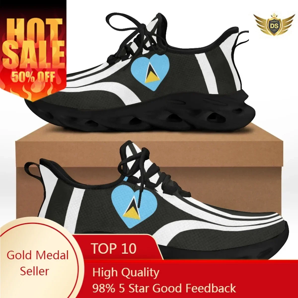 

Saint Lucia Island Design Men Shoes Casual Lace Up Sneakers For Teen Boys Wear-resistant Footwear Feminino Zapatos