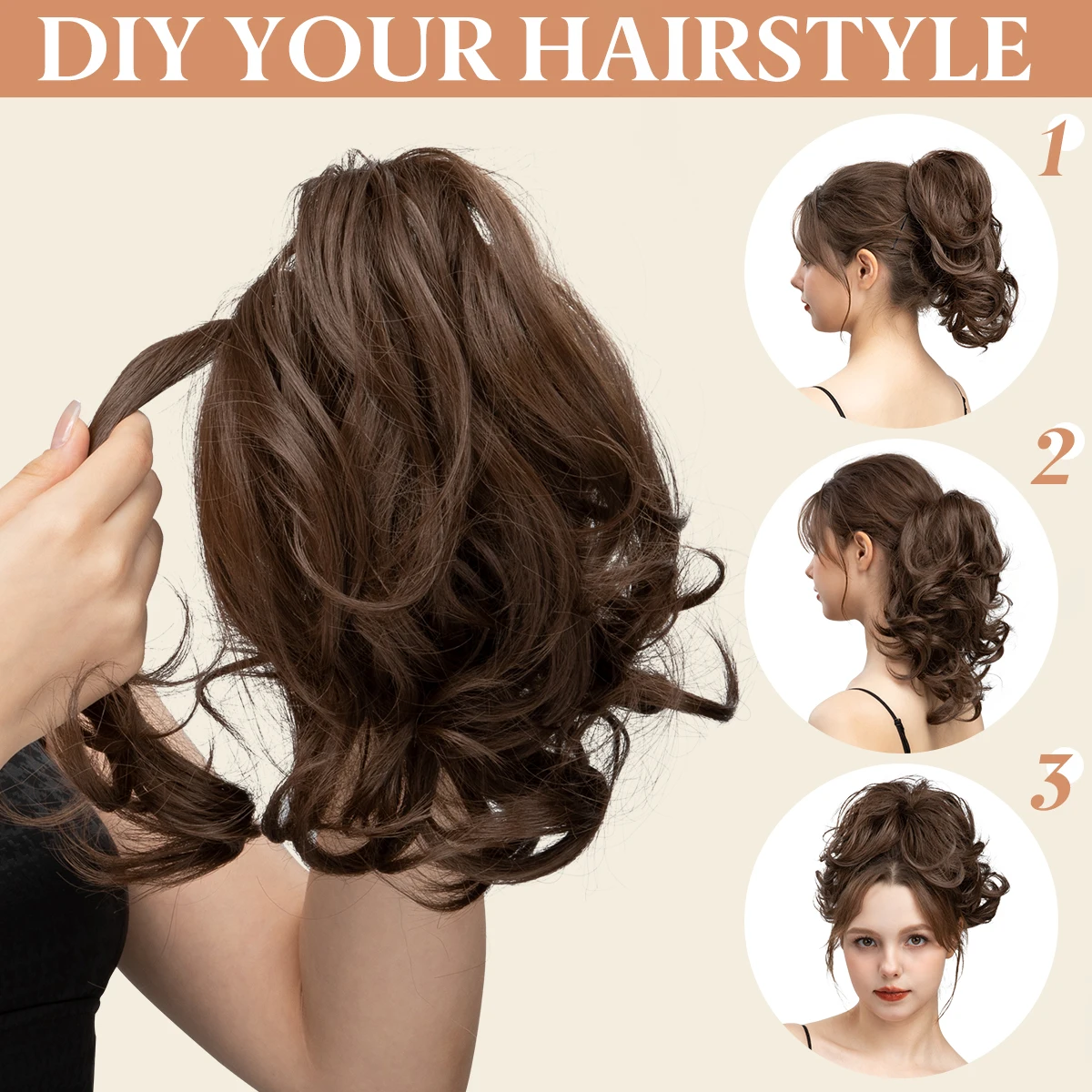 Синтетические заколки для наращивания волос «сделай сам», хвостик, шиньон, пучок волос, искусственные черные, светлые, натуральные волосы, накладная косичка для женщин