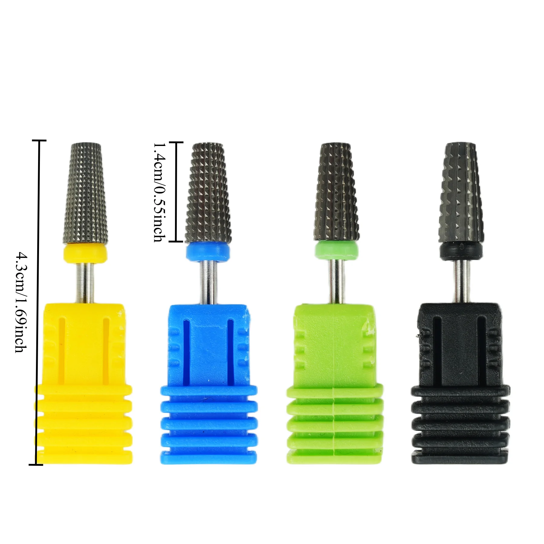 1個入り 5 in 1 超硬タングステンネイルドリルビット 3/32インチシャンク マニキュアネイルアートドリル ジェル除去 研磨 DIYツール