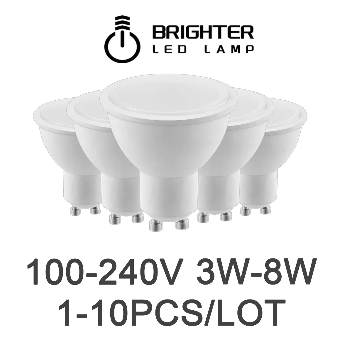 

1-10pcs LED spot light GU10 100v-240v 3000k/4000k/6000k 3w-8w replacement 100W halogen lamp for kitchen studio bathroom