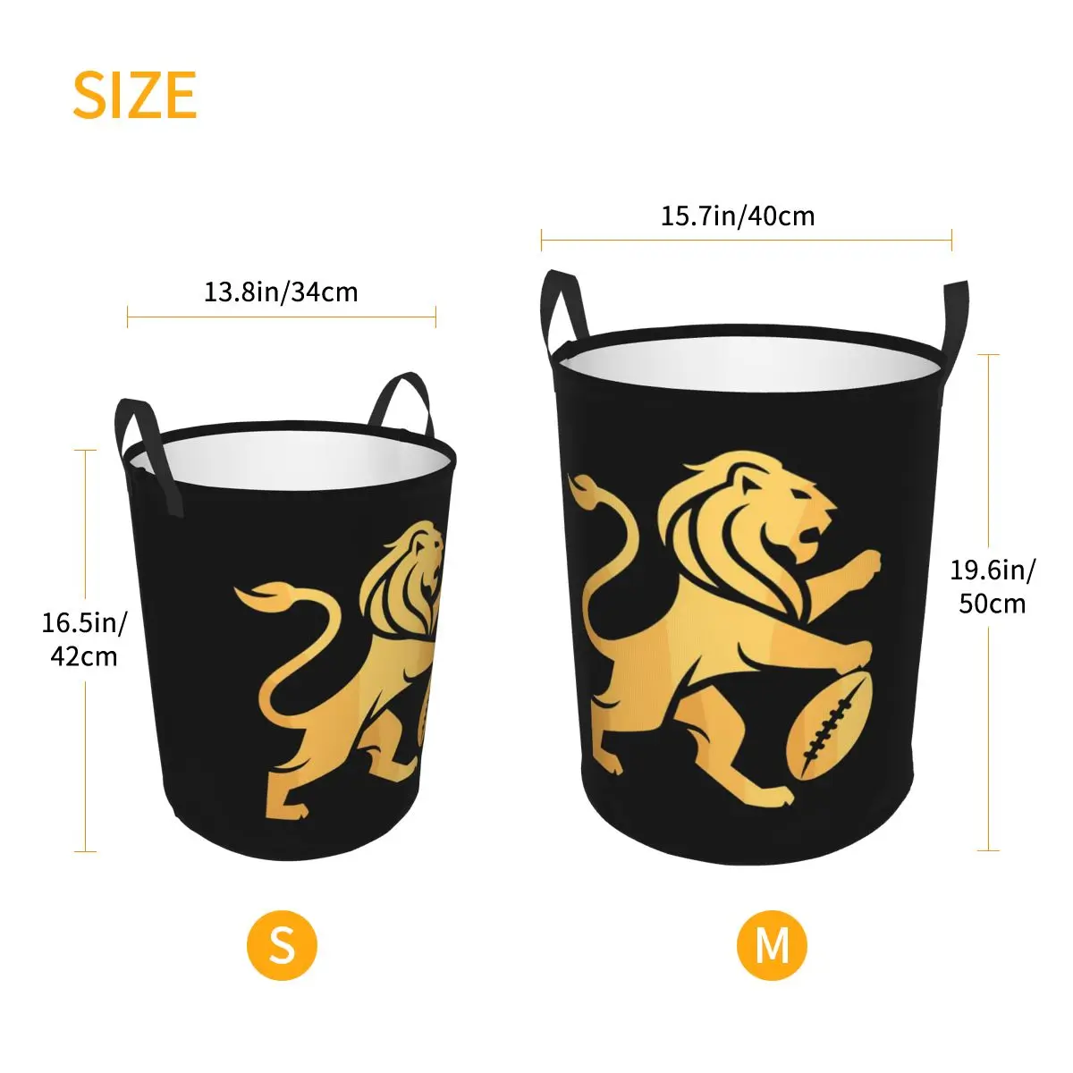 Brisbane Lions Folding Laundry Baskets Dirty Clothes Home Organizer Large Waterproof Bucket For Home Kids