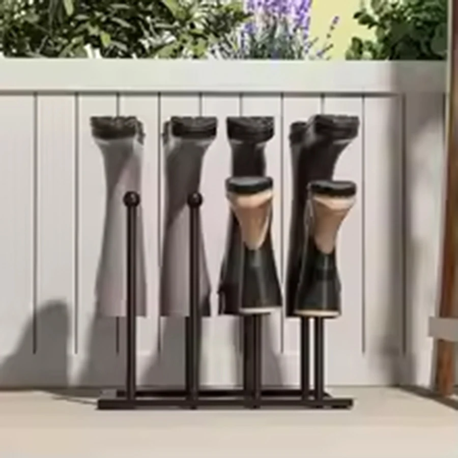 Vertical Metal Boot Rack Standing Shoes Drying Stand For Wader Tall Boots Cowboy Boots Shoes Organizer For Closet Entryway Patio - view 2