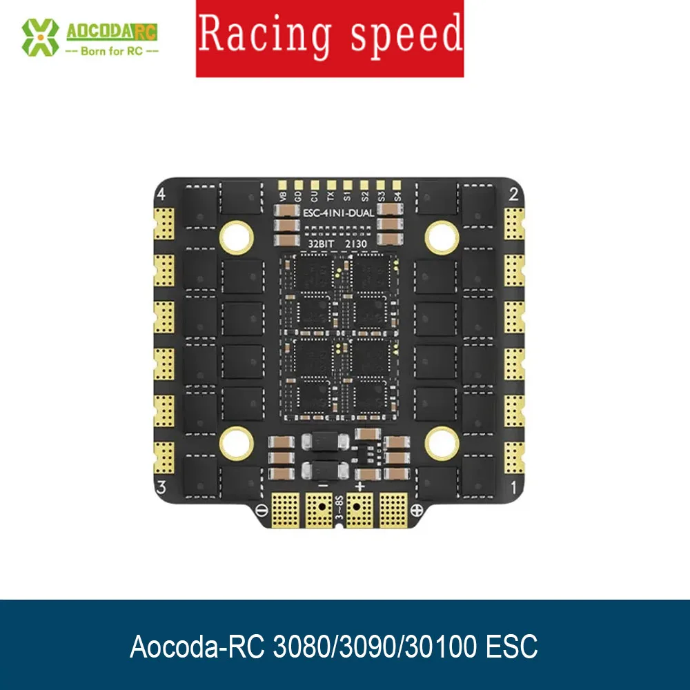 

Aocoda-RC 3080/3090/30100 AM32 32Bit 80A/90A/100A 3-8S 4-IN-1 ESC 33g For FPV Racing Drone Parts