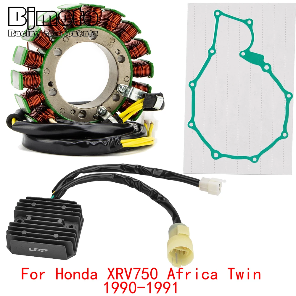 

XRV750 XRV 750 1991 Engine Stator Coil+Voltage Regulator rectifier For Honda XRV750 Africa Twin 1990 With Gasket